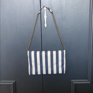 J Crew blue / Navy & White Stripped Shoulder Purse